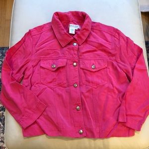Coldwater Creek PS pink tencel jean jacket